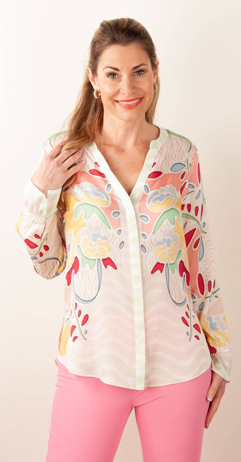 IVI Collection Bluse „Mer de Fleurs“ Multicolor Rabatt