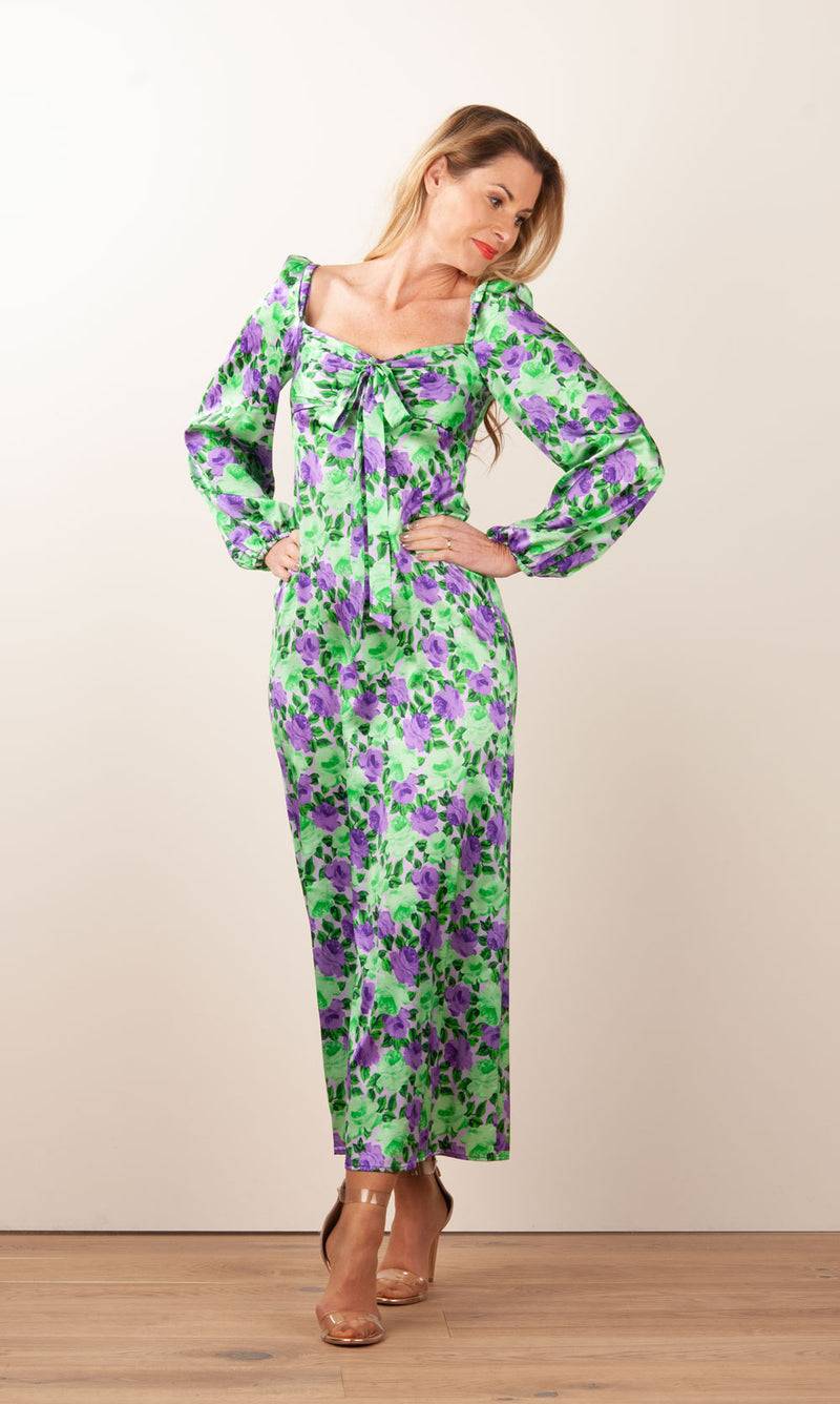 Kleid „Sorby“ Grün | Lila Versandkostenfrei