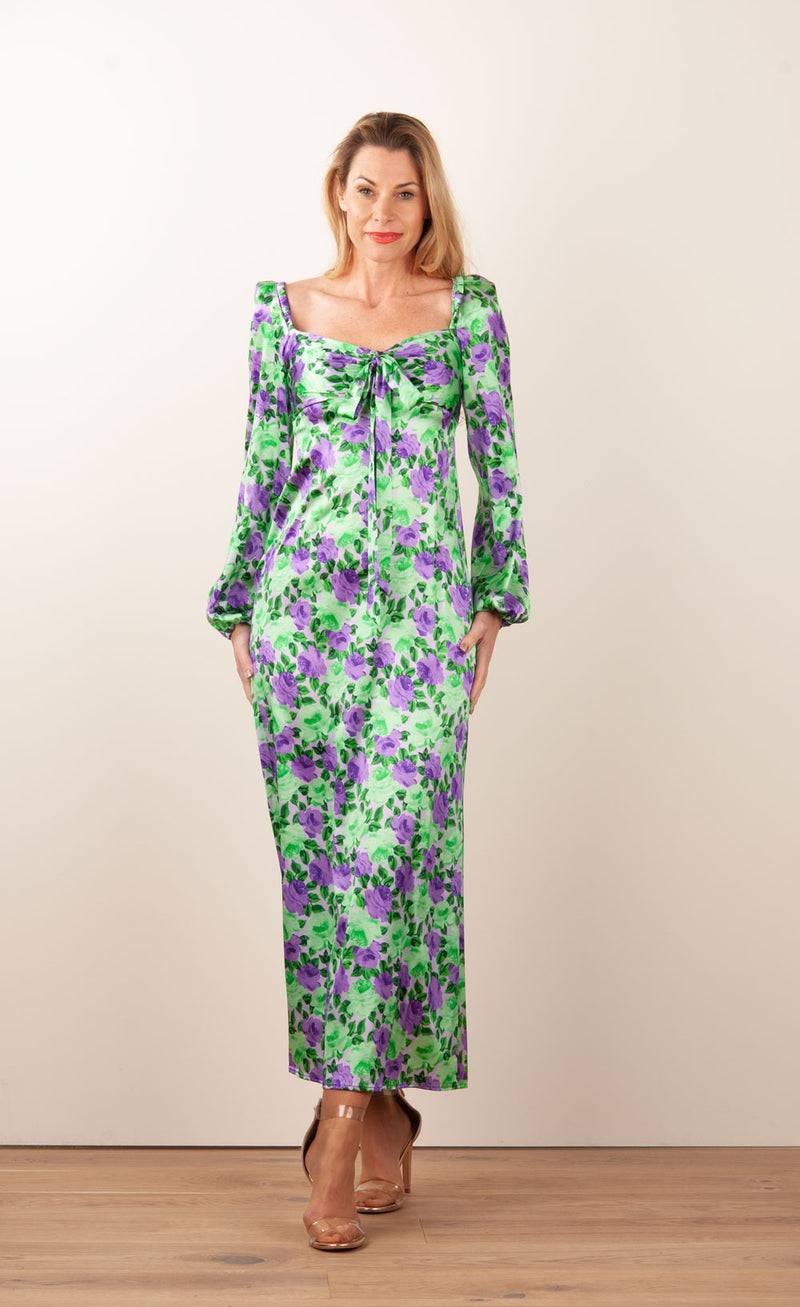 Kleid „Sorby“ Grün | Lila Versandkostenfrei