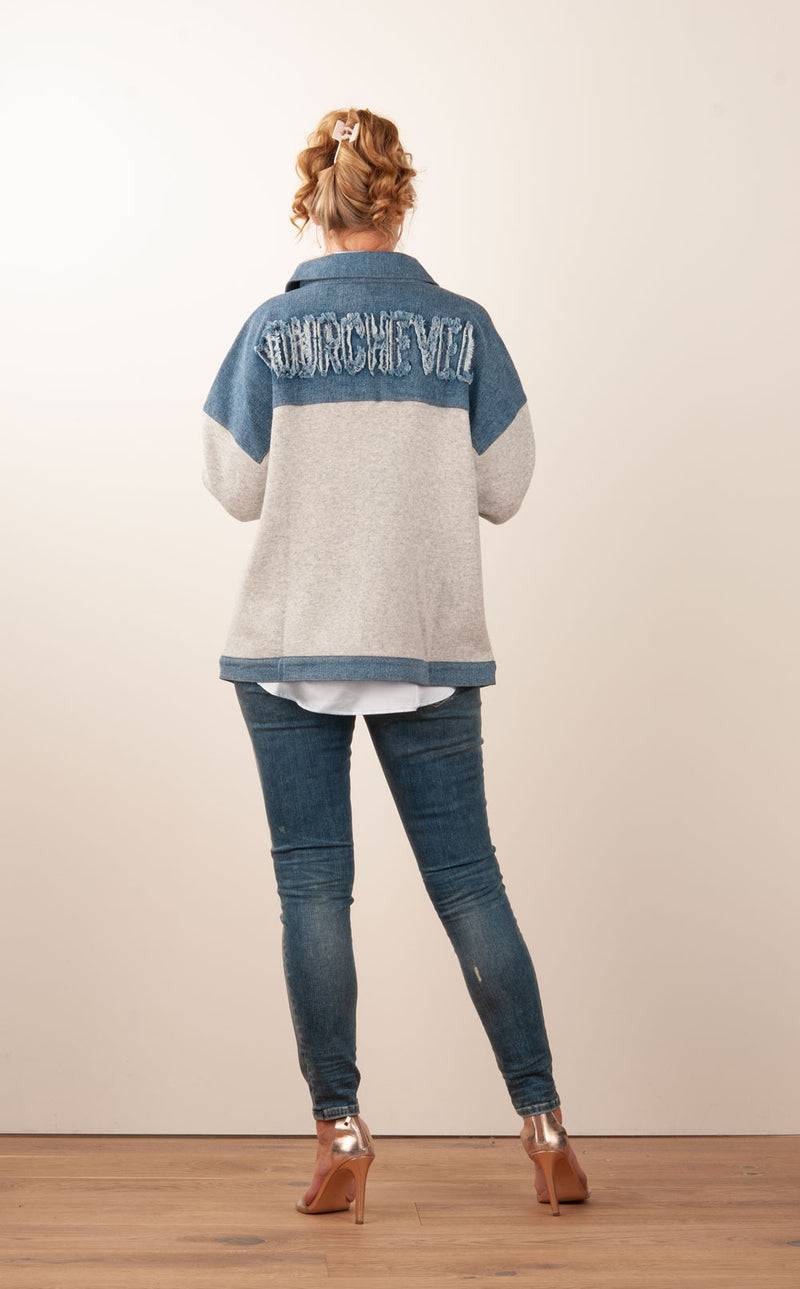 MAX & MOI Strickjacke Grau | Jeansblau Tägliche Deals