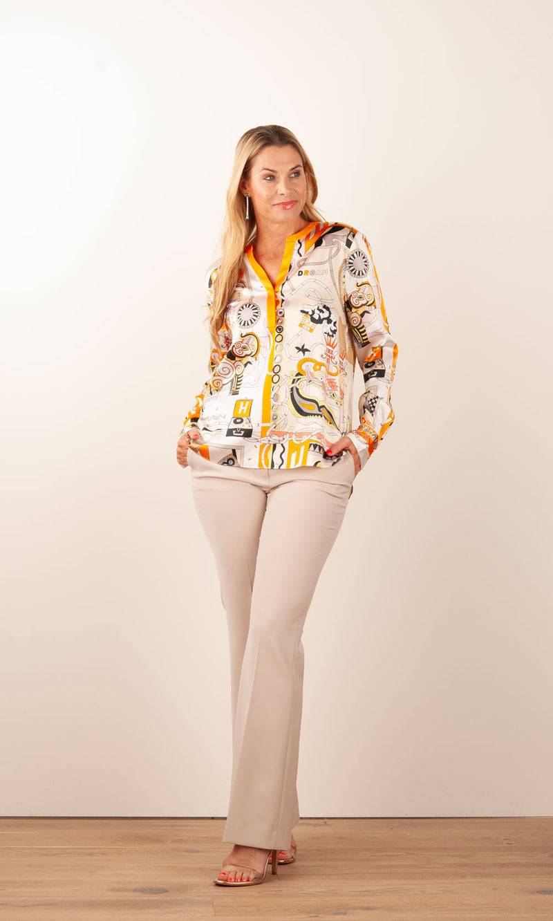 Herzensangelegenheit Bluse Beige | Orange | Multicolor Kostenlose Rückgabe