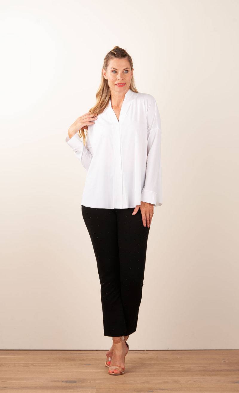 NineTo9 Weite Bluse Weiß Online