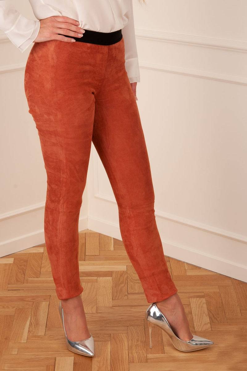 Zinga Lederleggings Orange Sonderangebot