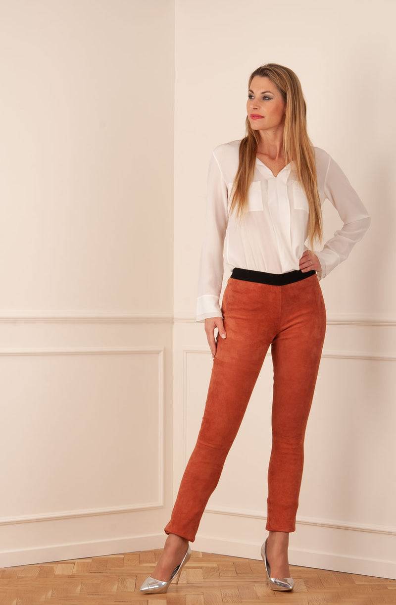 Zinga Lederleggings Orange Sonderangebot
