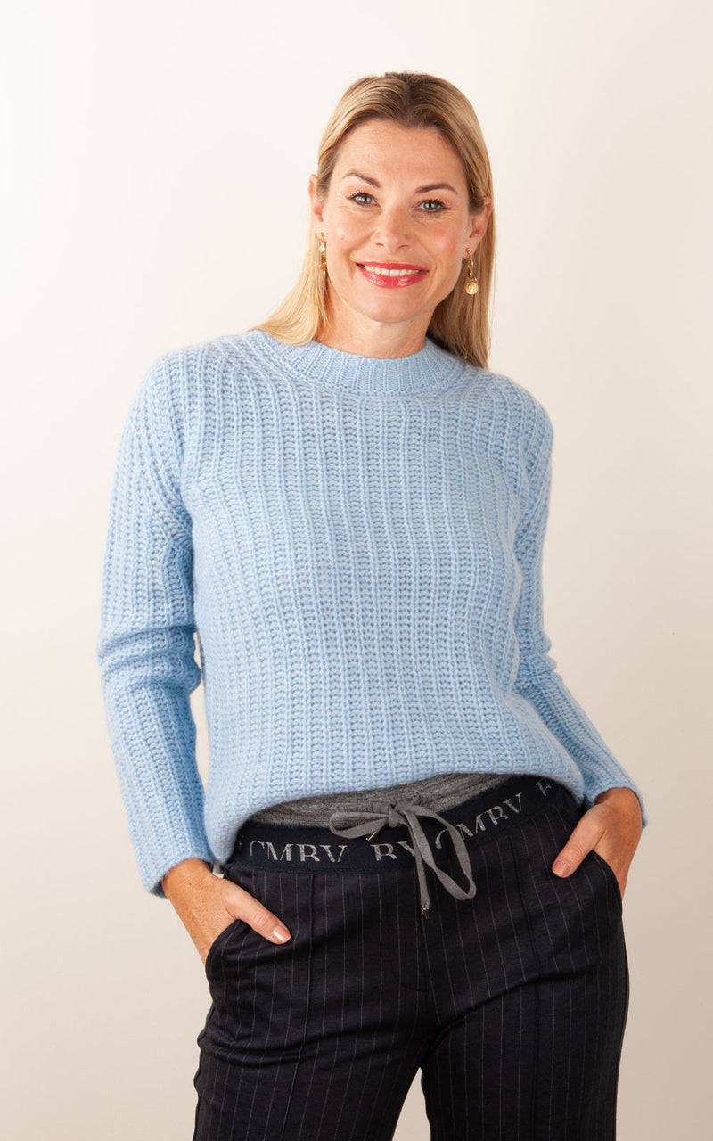 fleur Kaschmir Pullover Melange Blau Online Outlet