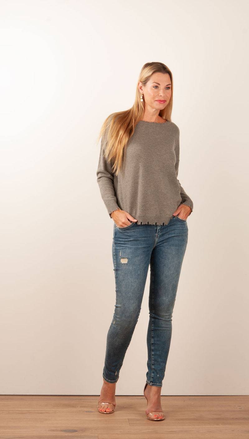 Kujten Kaschmir Pullover Khaki Kostenlose Rückgabe