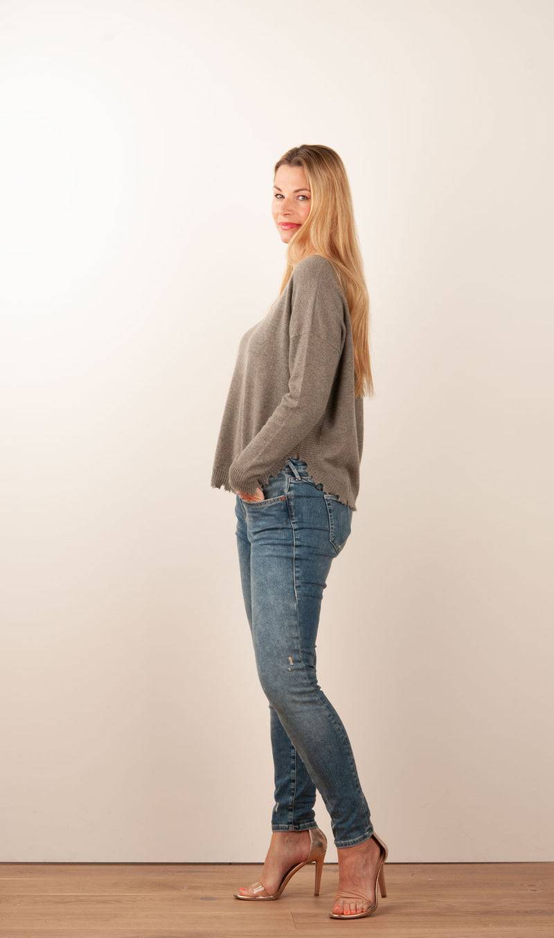 Kujten Kaschmir Pullover Khaki Kostenlose Rückgabe