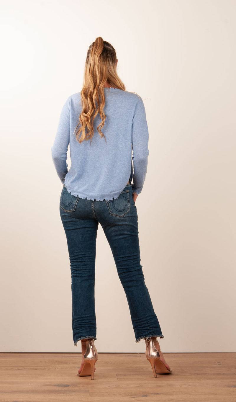 Kujten Kaschmir Pullover Blau Begrenzte Freigabe