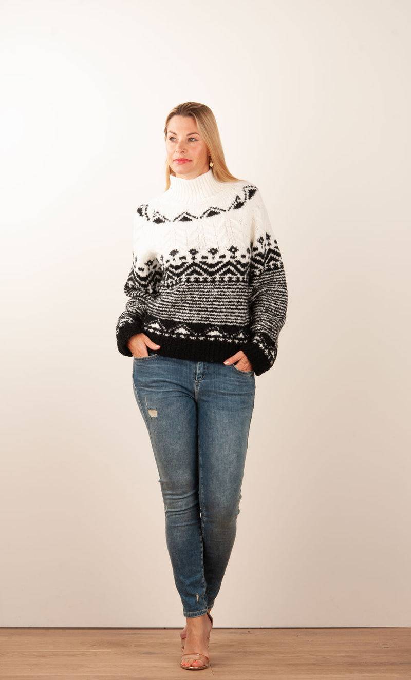 Grace Pullover Schwarz | Weiß Nur noch ein Tag übrig