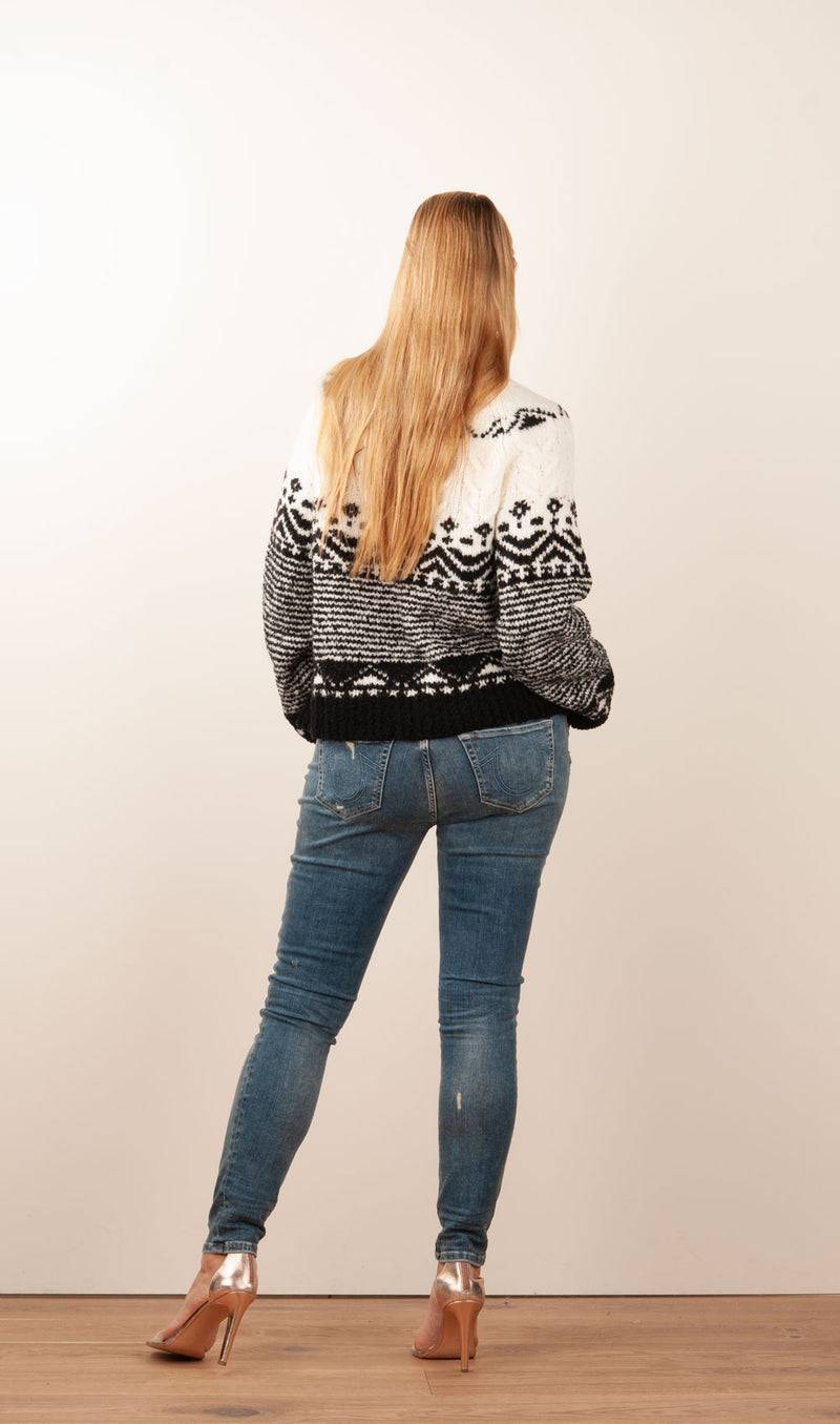 Grace Pullover Schwarz | Weiß Nur noch ein Tag übrig
