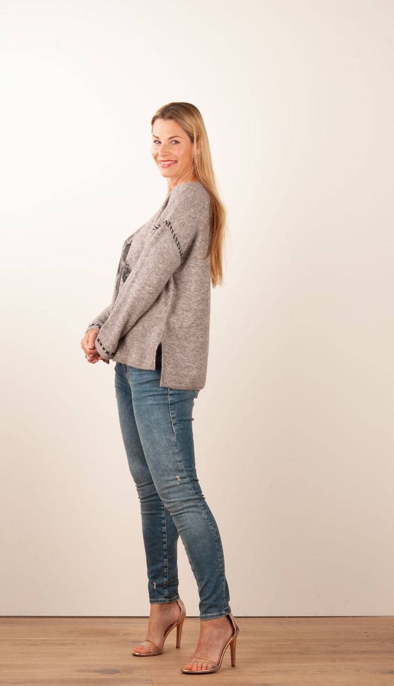 Grace Pullover „Teddy“ Taupe 50% Rabatt mit kostenlosem Versand