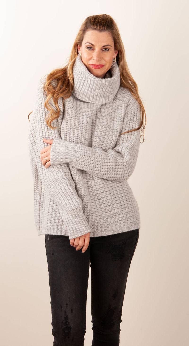 Simone Bruns Pullover Melange Grau Heißer Verkauf