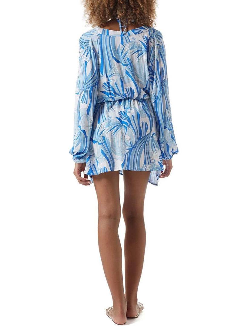 Melissa Odabash Kaftan „Bethany“ Weiß | Blau Discount Store für neue Produkte