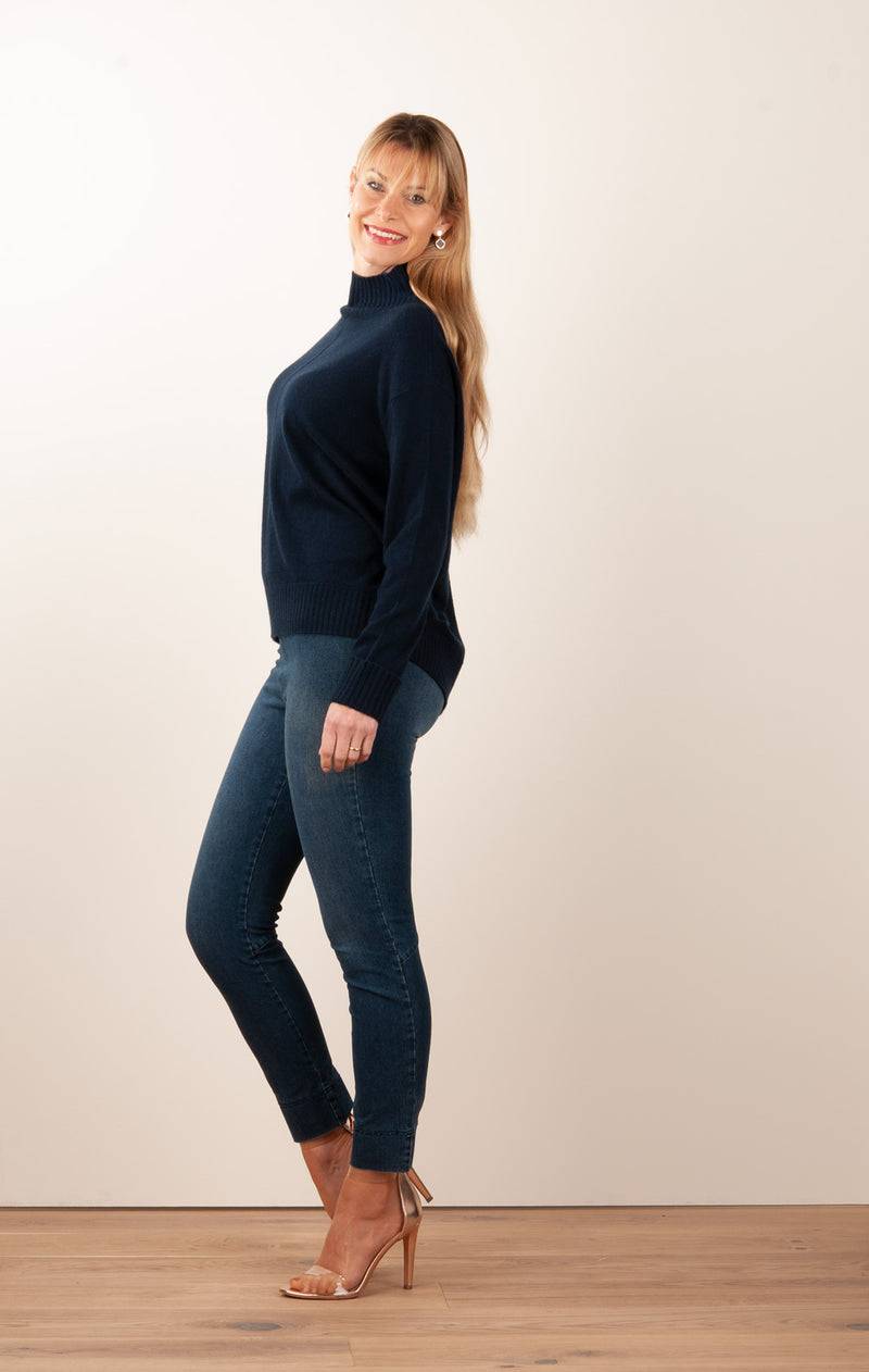 fleur Kaschmir Pullover Dunkelblau Nur noch ein Tag übrig