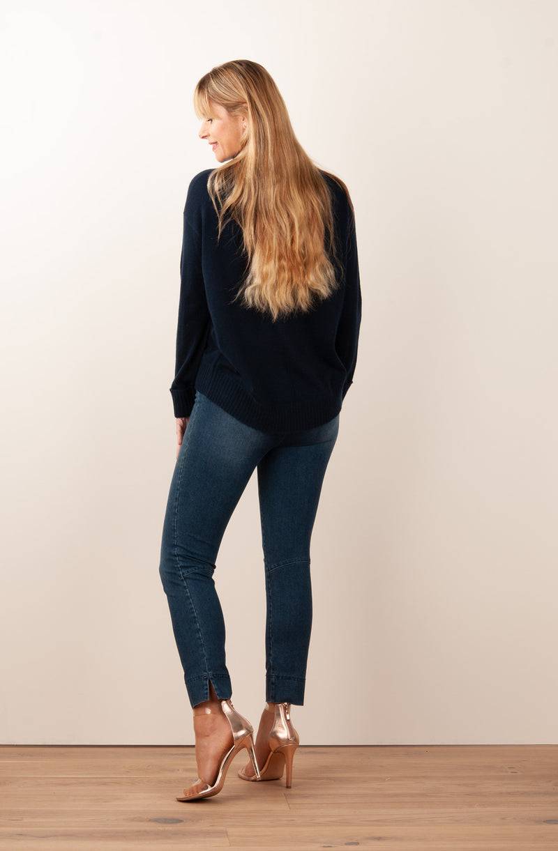 fleur Kaschmir Pullover Dunkelblau Nur noch ein Tag übrig
