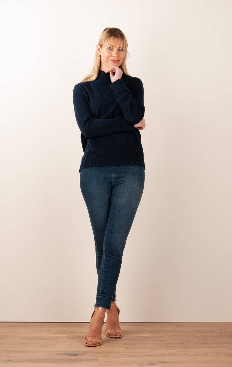 fleur Kaschmir Pullover Dunkelblau Nur noch ein Tag übrig