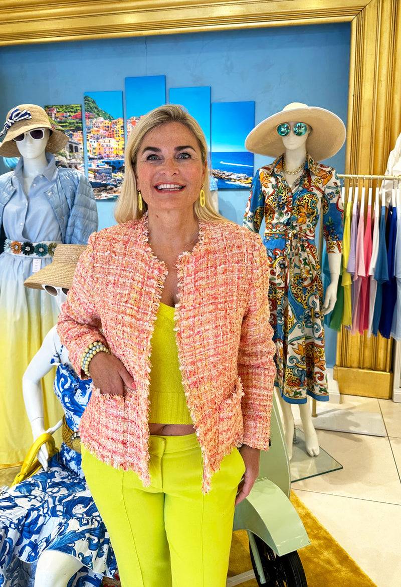 fleur Bouclé Jacke Koralle | Gelb Letzte 2 Tage
