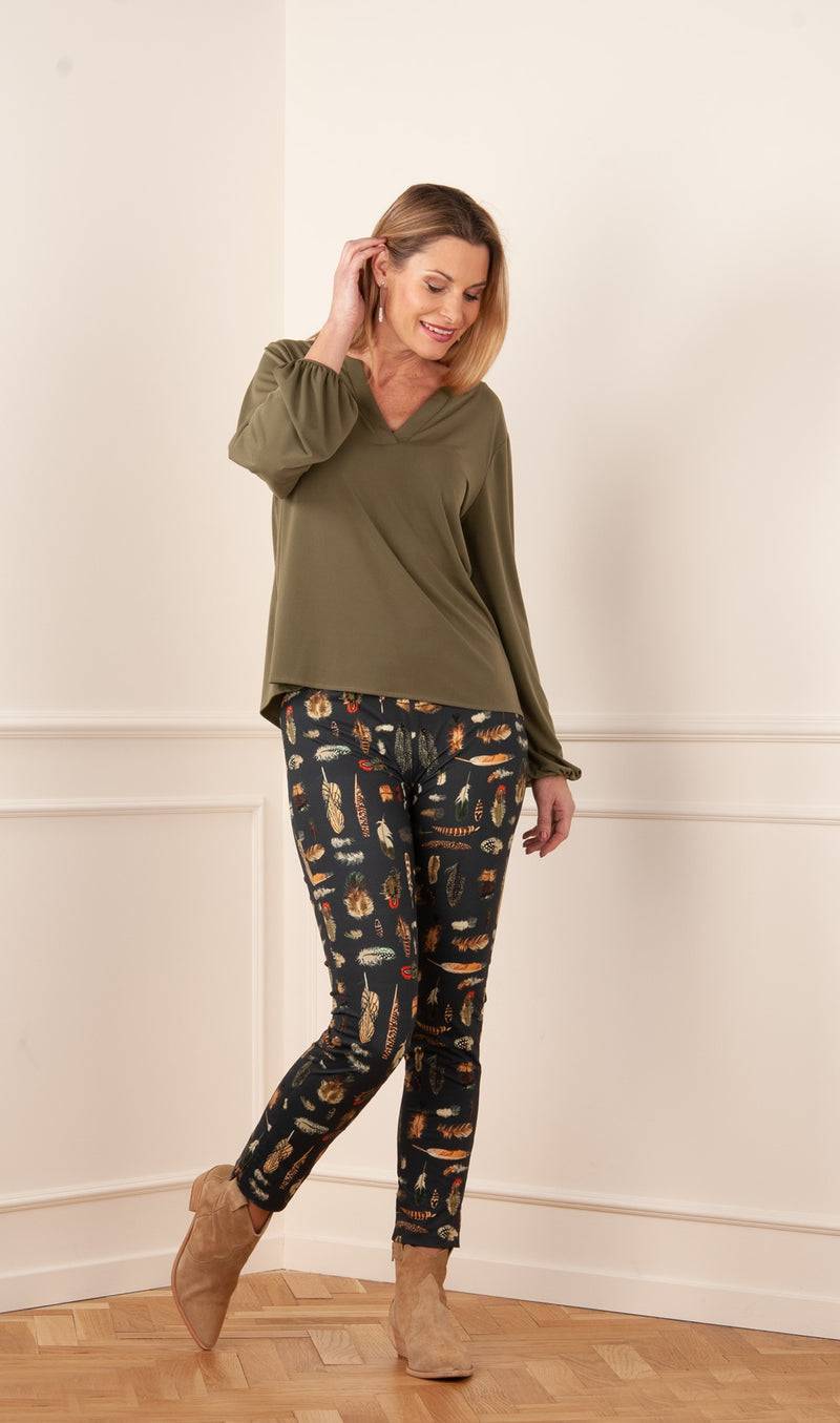 fleur Bluse Oliv Riesige Rabatte