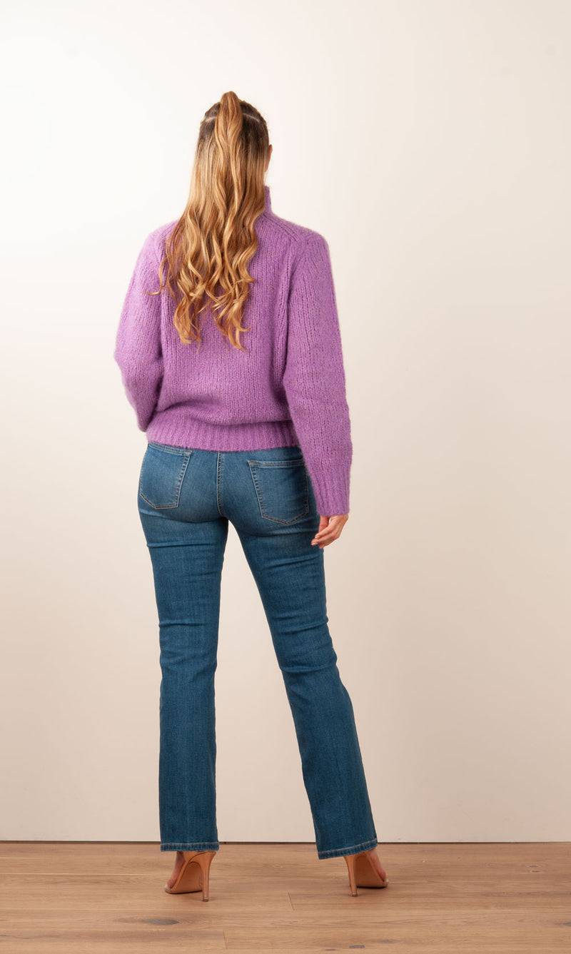 Kitted in Cashmere Kaschmir Pullover Lila Saisonale Angebote