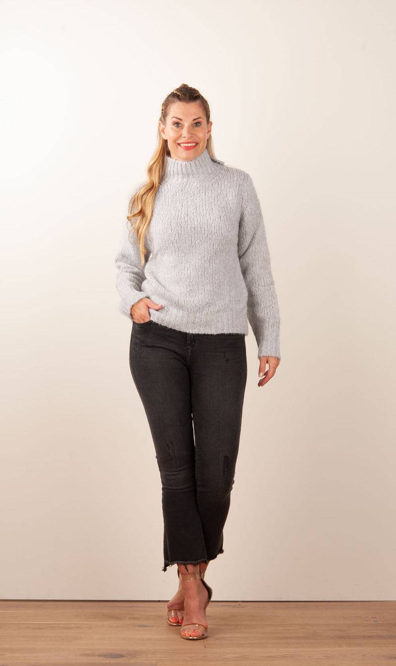 Kitted in Cashmere Kaschmir Pullover Melange Grau Kauf eins, bekomm eins gratis