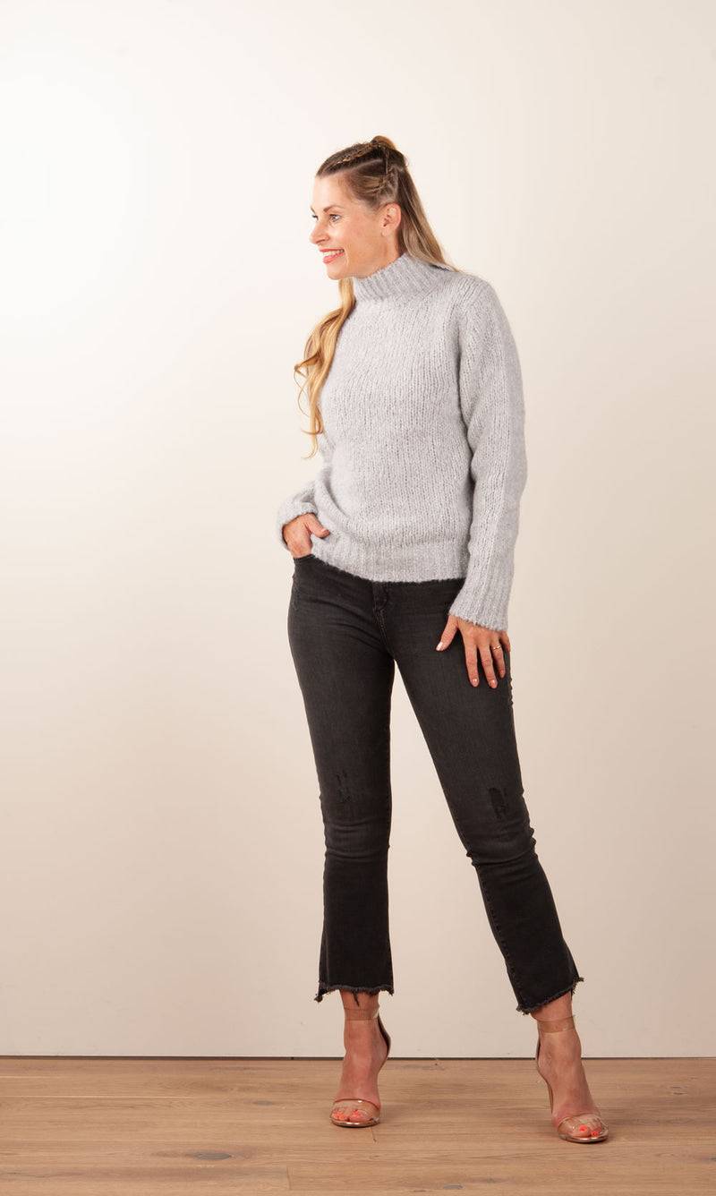 Kitted in Cashmere Kaschmir Pullover Melange Grau Kauf eins, bekomm eins gratis