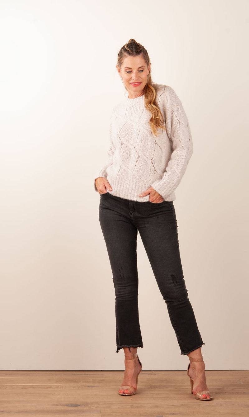 Kitted in Cashmere Kaschmir Pullover „Zopfstrick“ Hellbeige VIP-Rabatte