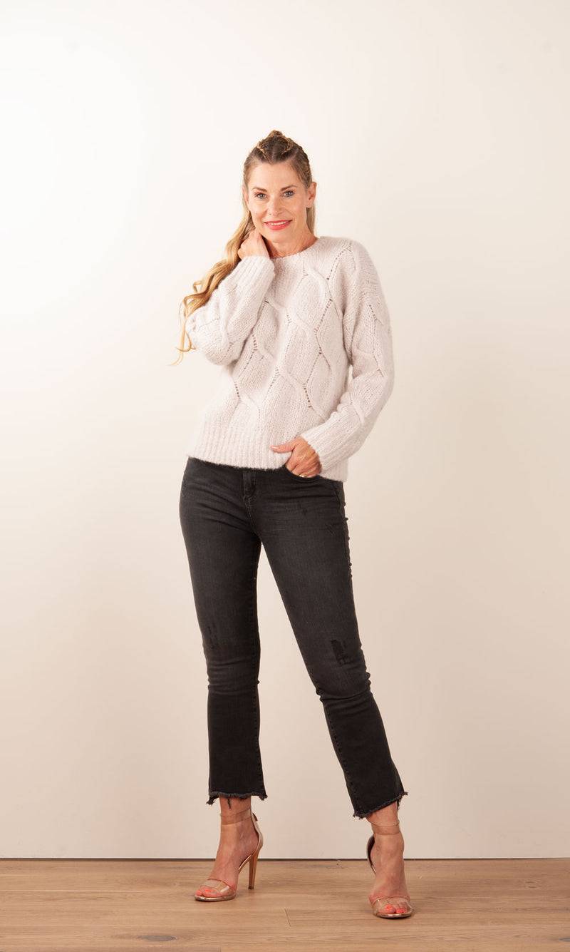 Kitted in Cashmere Kaschmir Pullover „Zopfstrick“ Hellbeige VIP-Rabatte