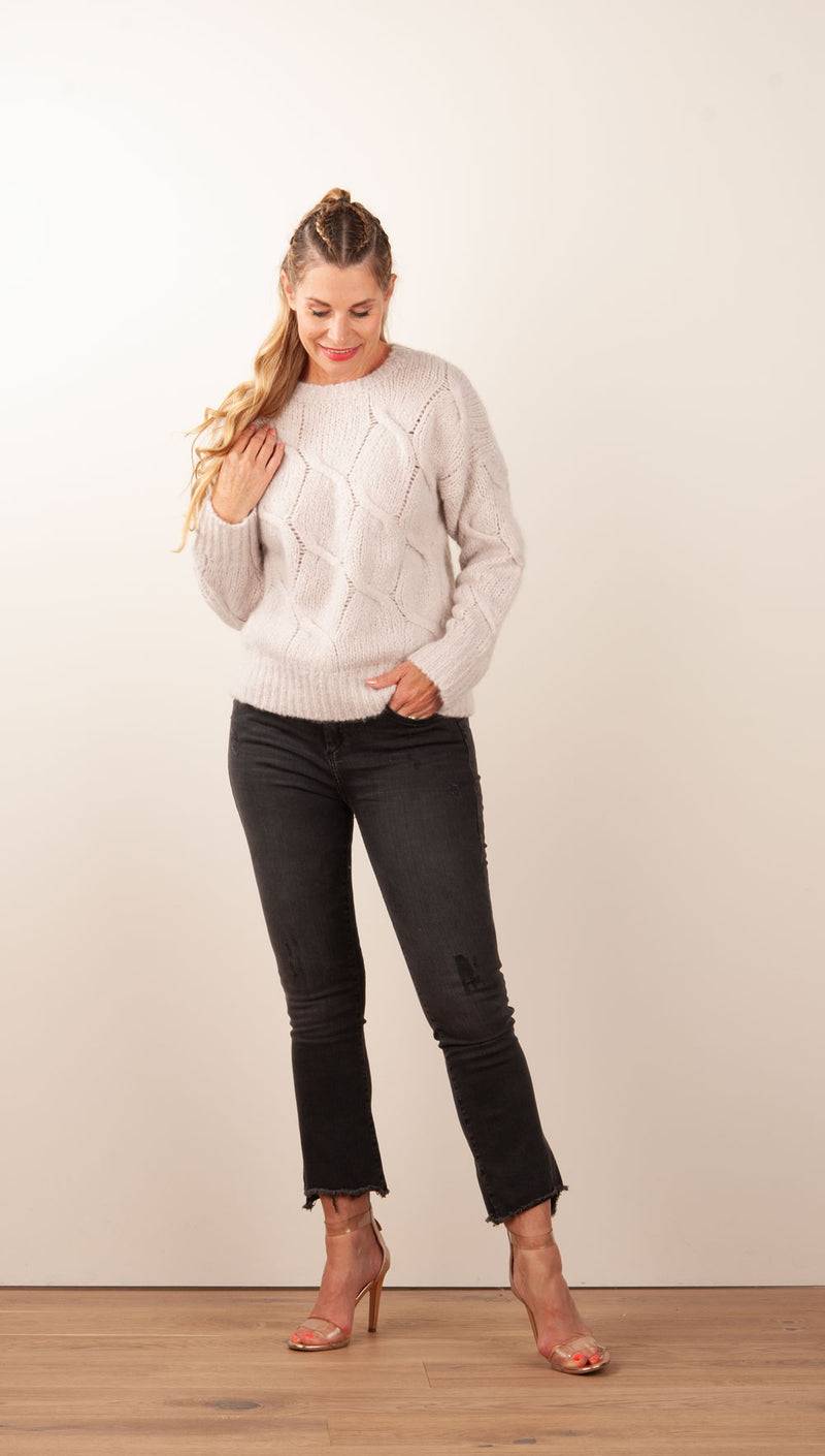 Kitted in Cashmere Kaschmir Pullover „Zopfstrick“ Hellbeige VIP-Rabatte