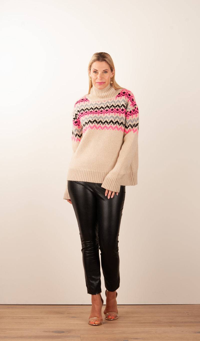 Simone Bruns Pullover Beige | Pink | Multicolor Günstiger Verkauf