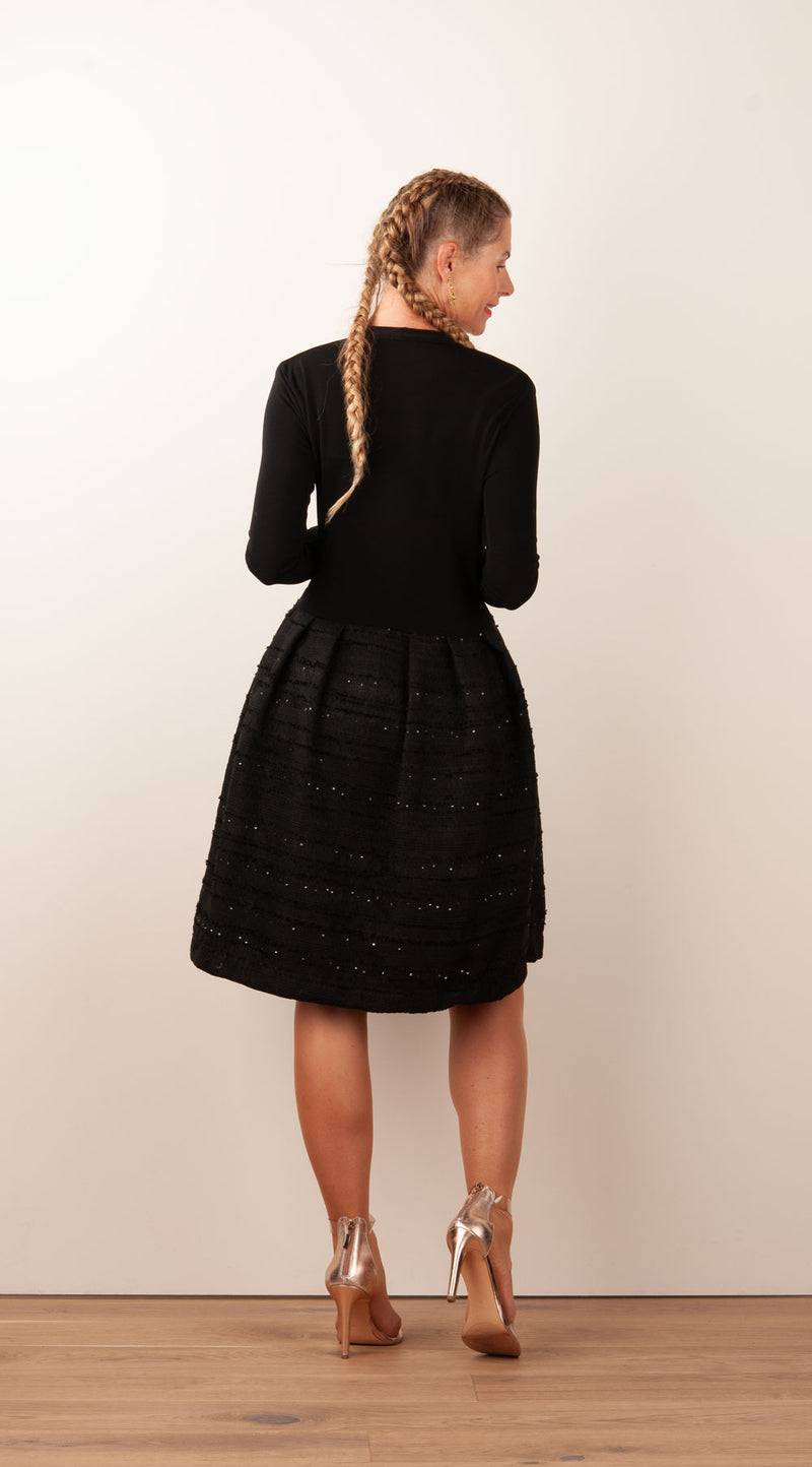Sara Roka Kleid „Boucle“ Schwarz Räumungsverkauf