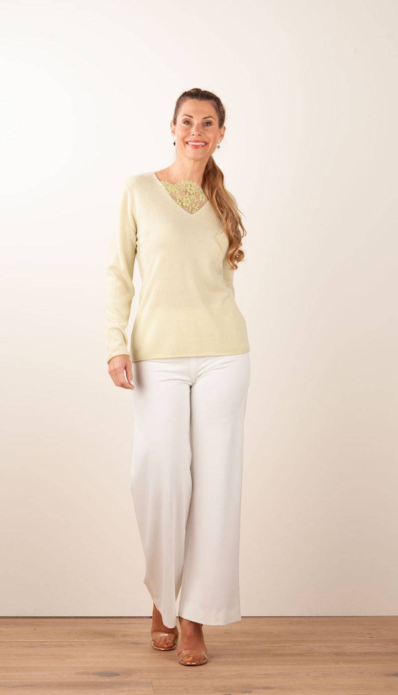 Herzensangelegenheit Kaschmir Pullover Lime Neueste Stile