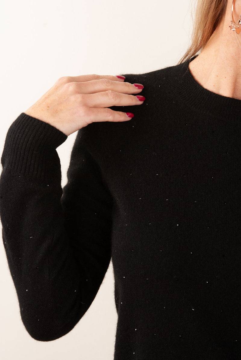 fleur Pullover „Strass“ Schwarz Nur noch ein Tag übrig