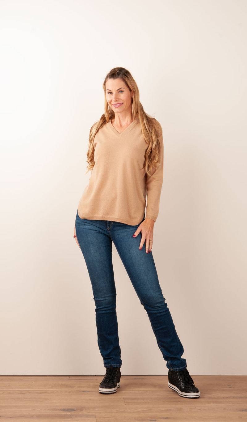 Blossom & Co. Kaschmir Pullover Camel Kostenloser Versand international