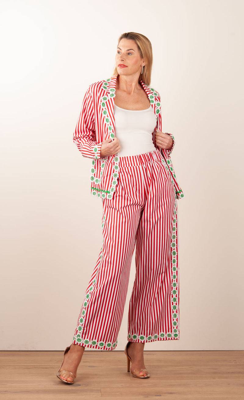 Flora Sardalou Anzug Weiß | Rot im Angebot
