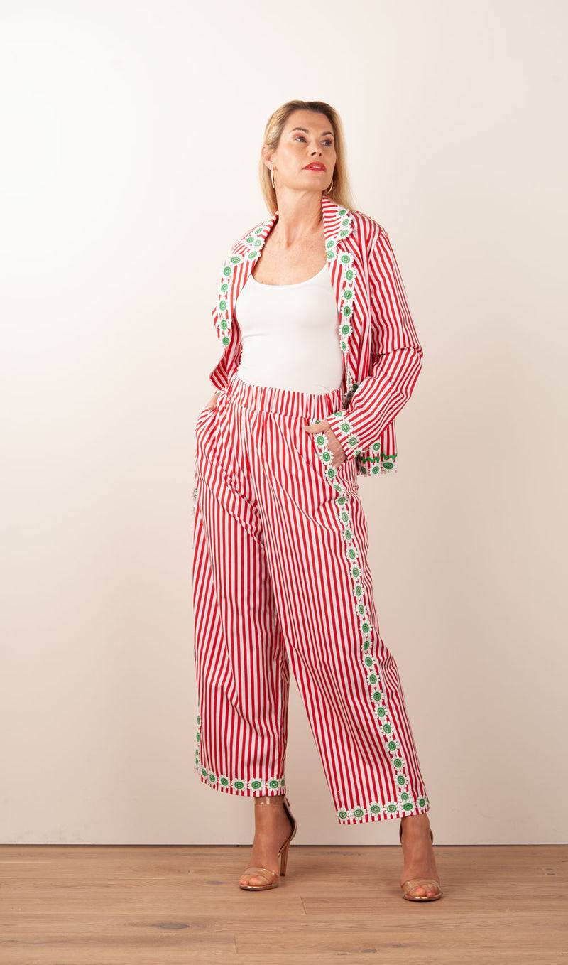 Flora Sardalou Anzug Weiß | Rot im Angebot