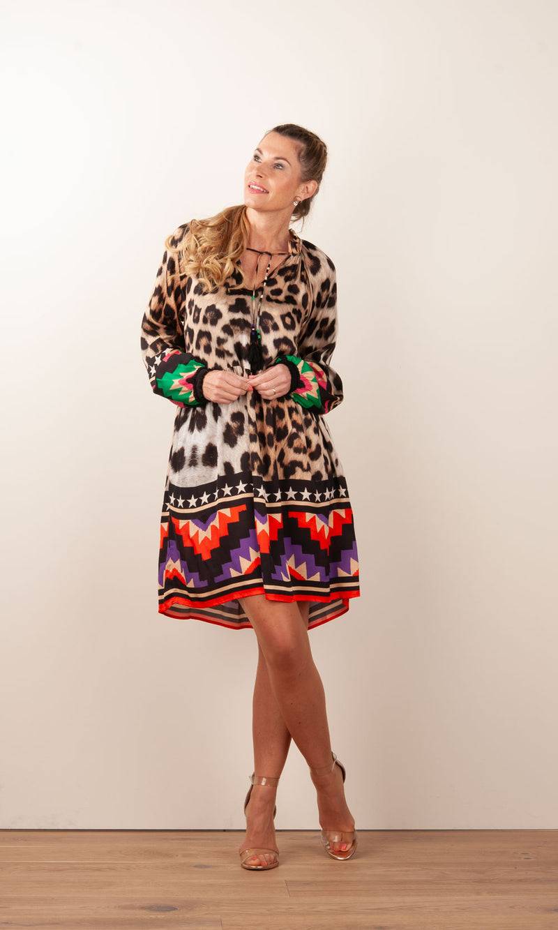 Grace Kleid „Leo“ Beige | Multicolor Muttertagsangebot