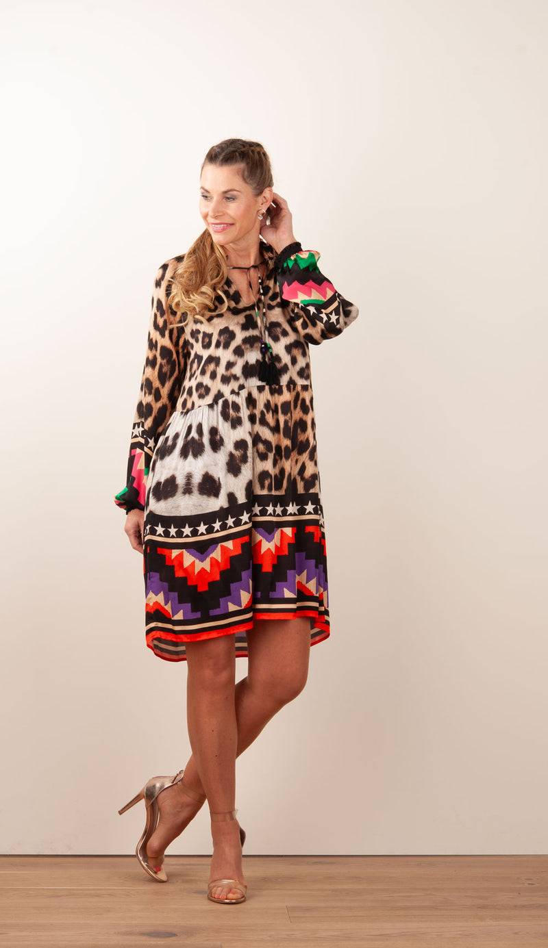Grace Kleid „Leo“ Beige | Multicolor Muttertagsangebot
