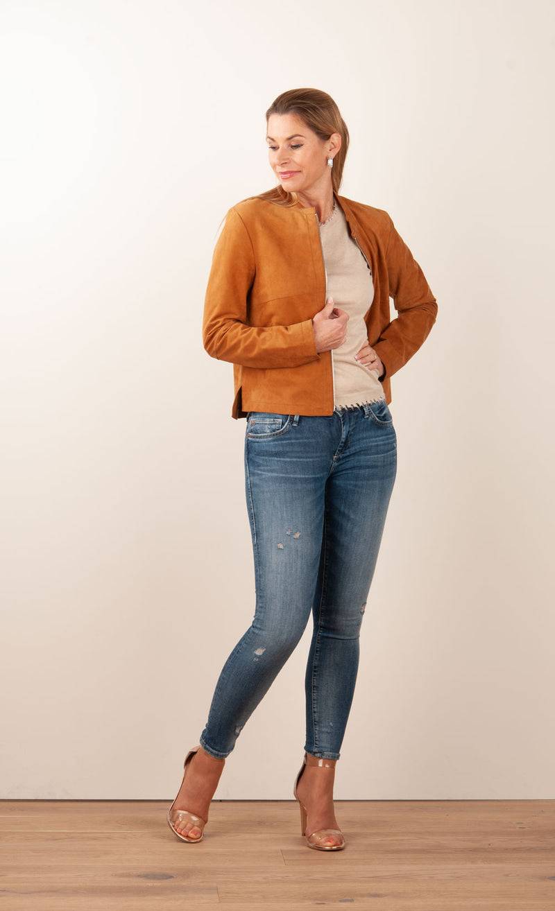 Milestone Lederjacke „Rena“ Cognac Neueste Mode