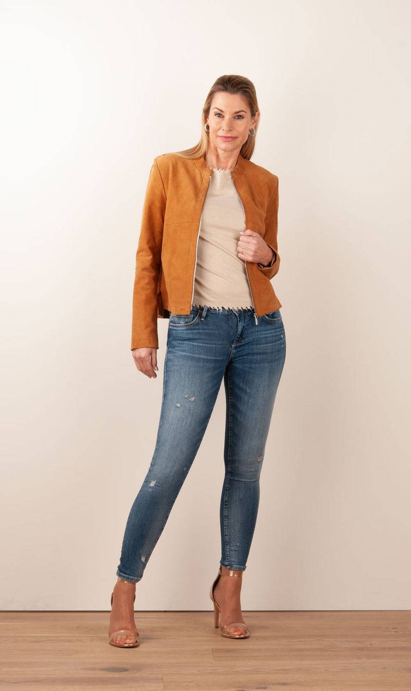 Milestone Lederjacke „Rena“ Cognac Neueste Mode