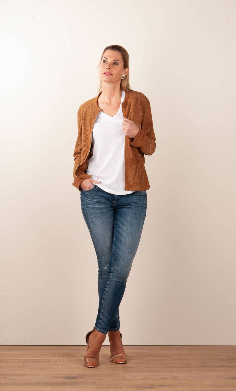 Milestone Lederjacke „Amora“ Cognac Große Rabatte