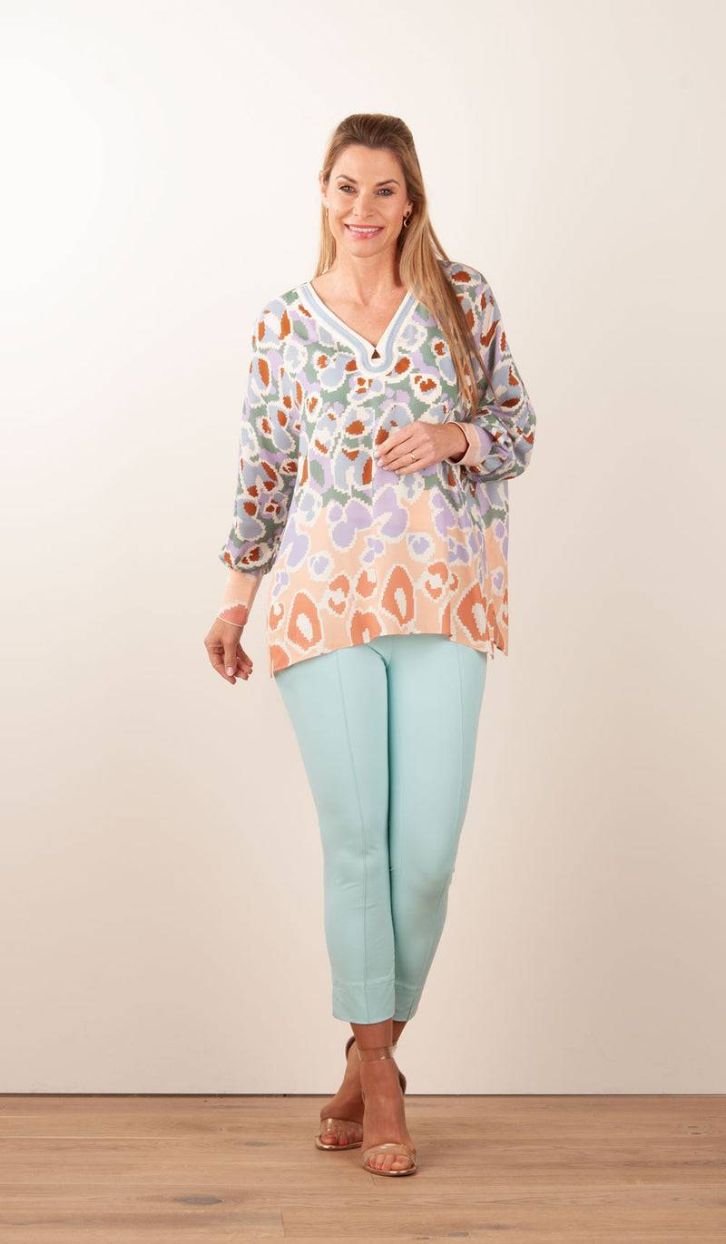 IVI Collection Bluse Creme | Blau | Multicolor JETZT KAUFEN