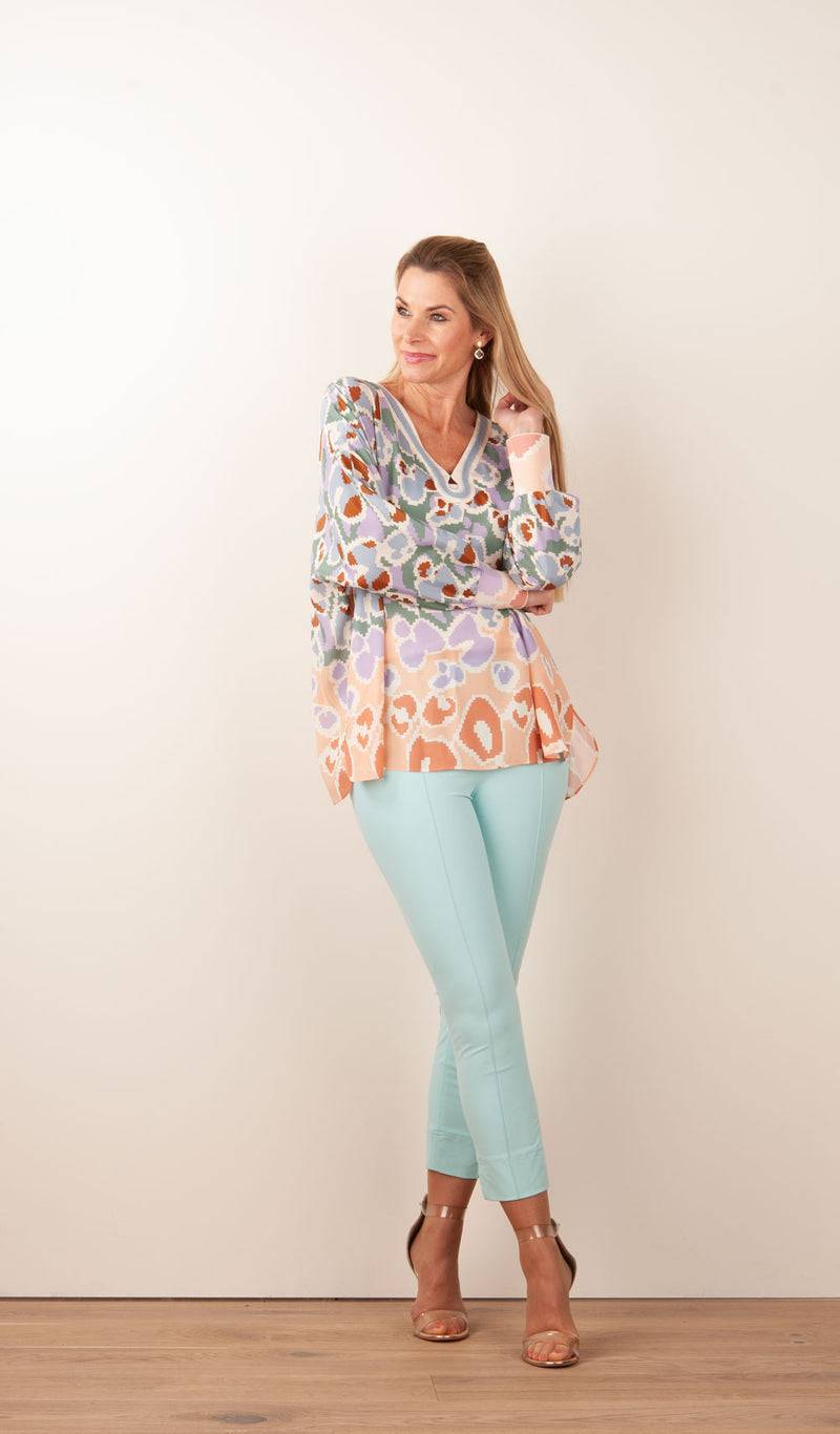 IVI Collection Bluse Creme | Blau | Multicolor JETZT KAUFEN