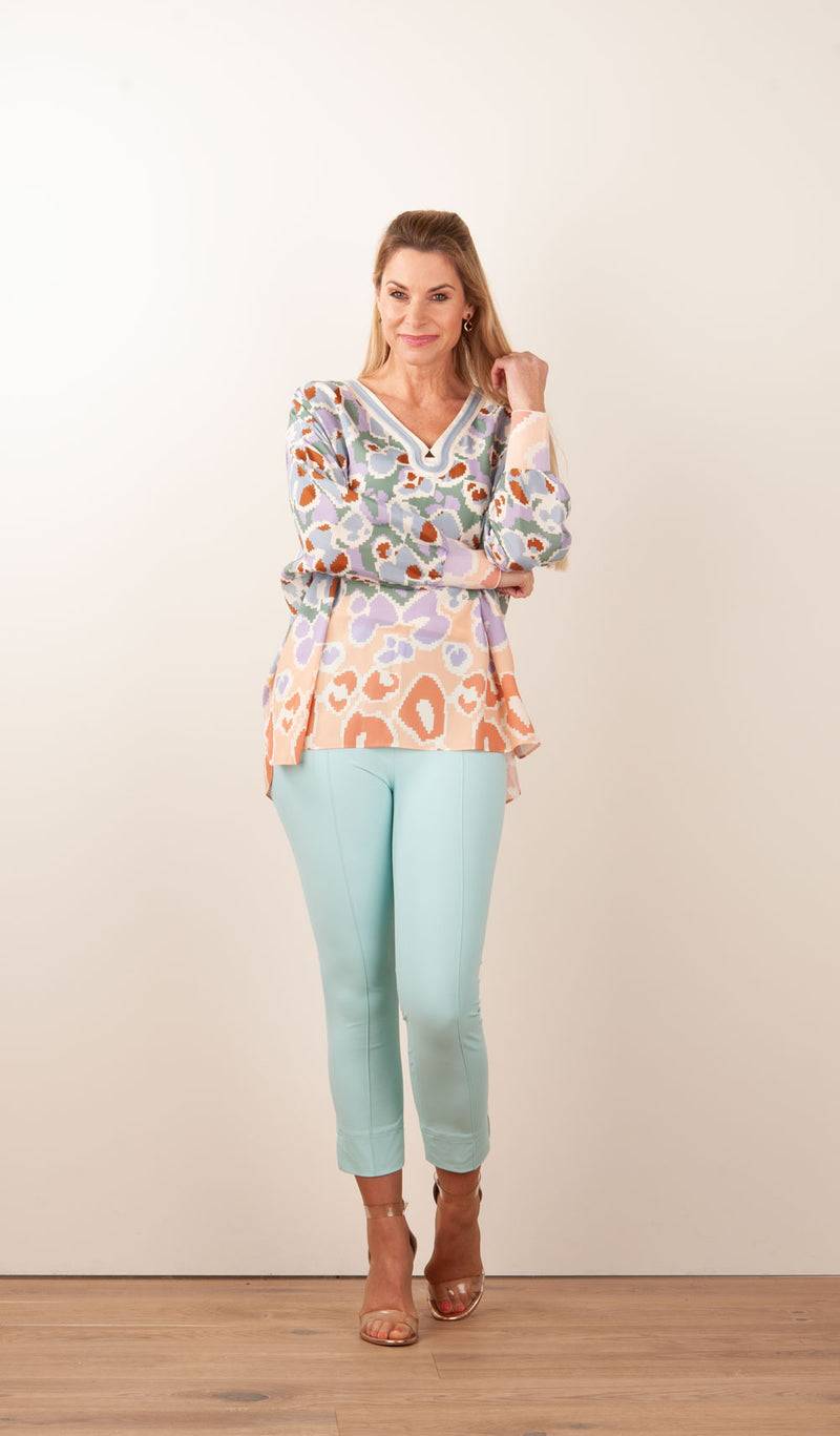 IVI Collection Bluse Creme | Blau | Multicolor JETZT KAUFEN
