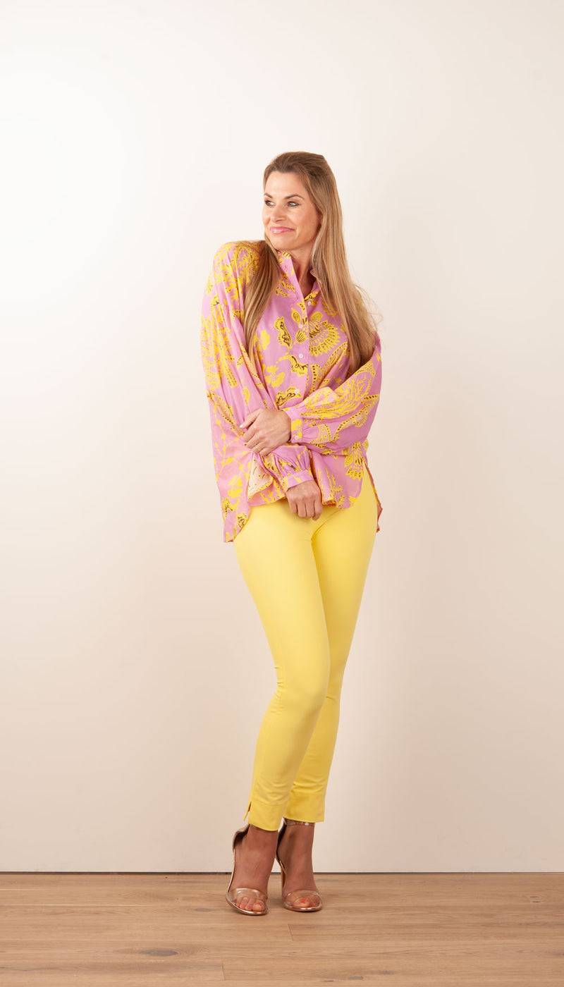 IVI Collection Blusenshirt Rosa | Gelb Neueste Stile