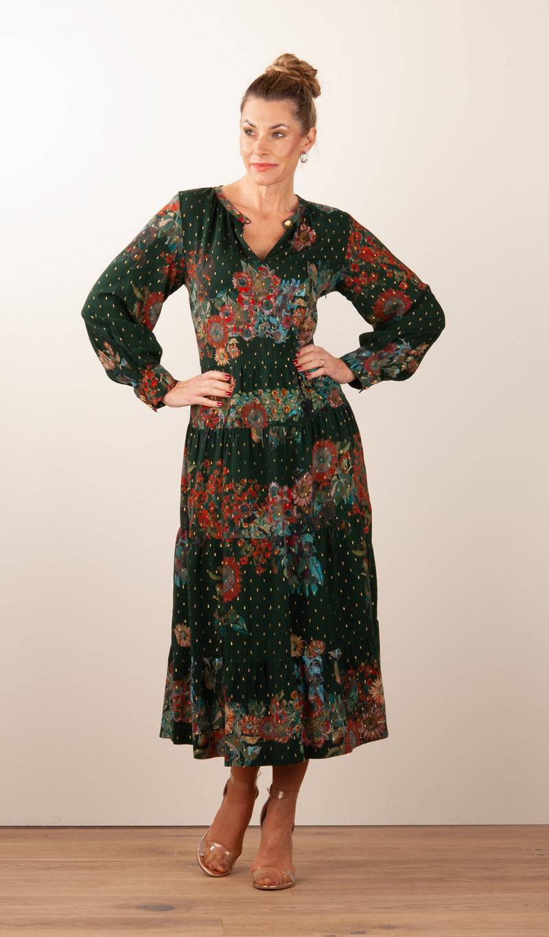 fleur Kleid „Blumen“ Grün | Multicolor Discount Store für neue Produkte