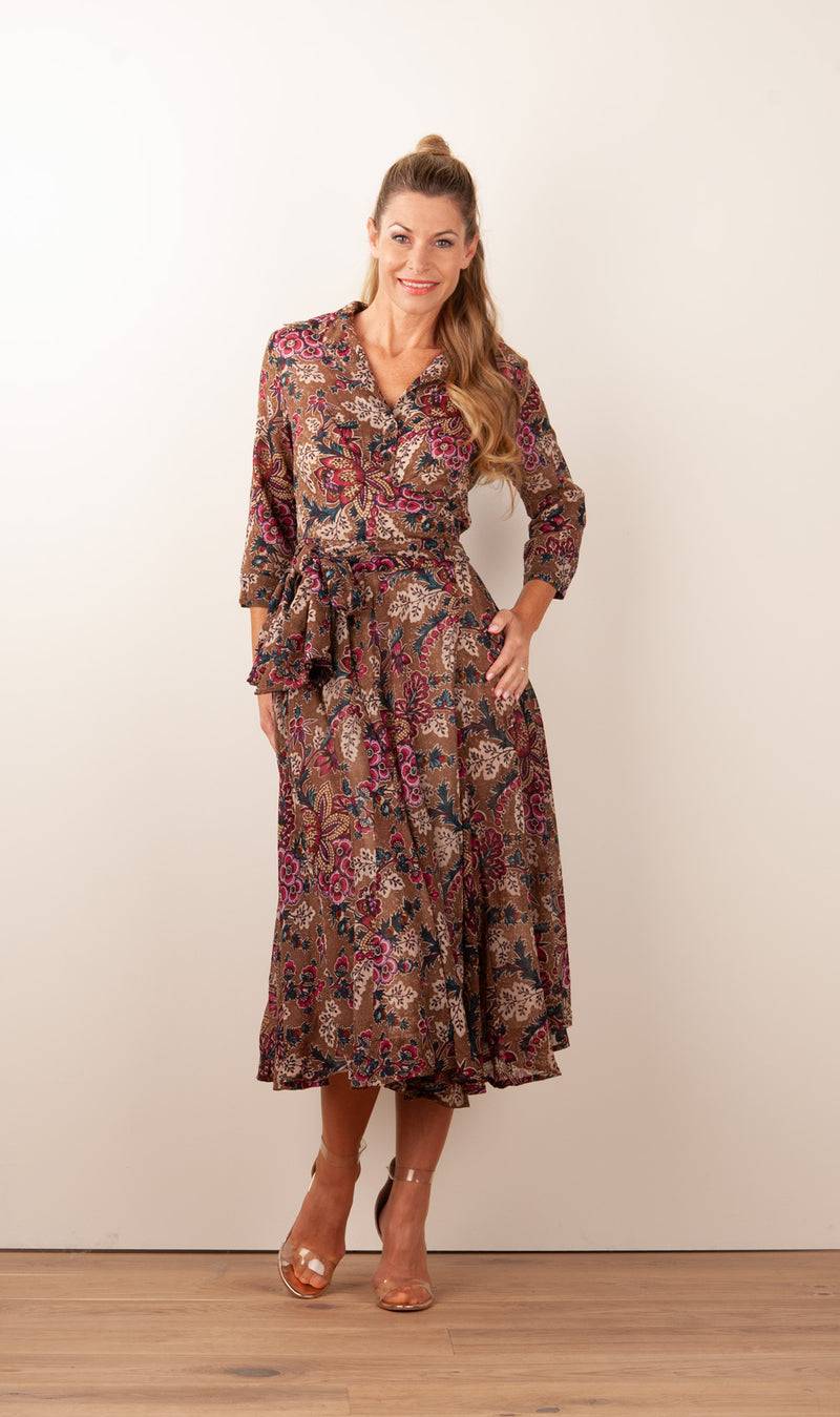 Samantha Sung Kleid „Olivia“ Braun | Multicolor Black Friday Preise