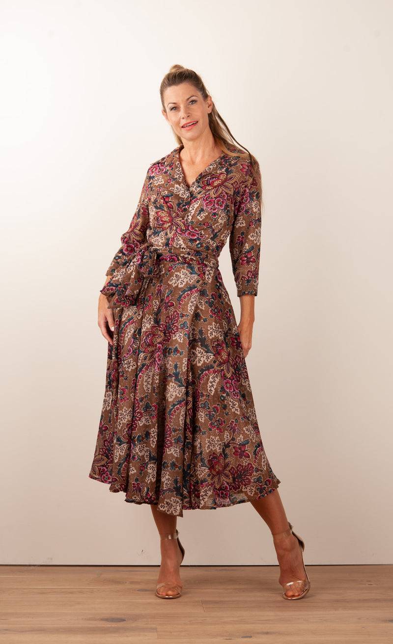 Samantha Sung Kleid „Olivia“ Braun | Multicolor Black Friday Preise