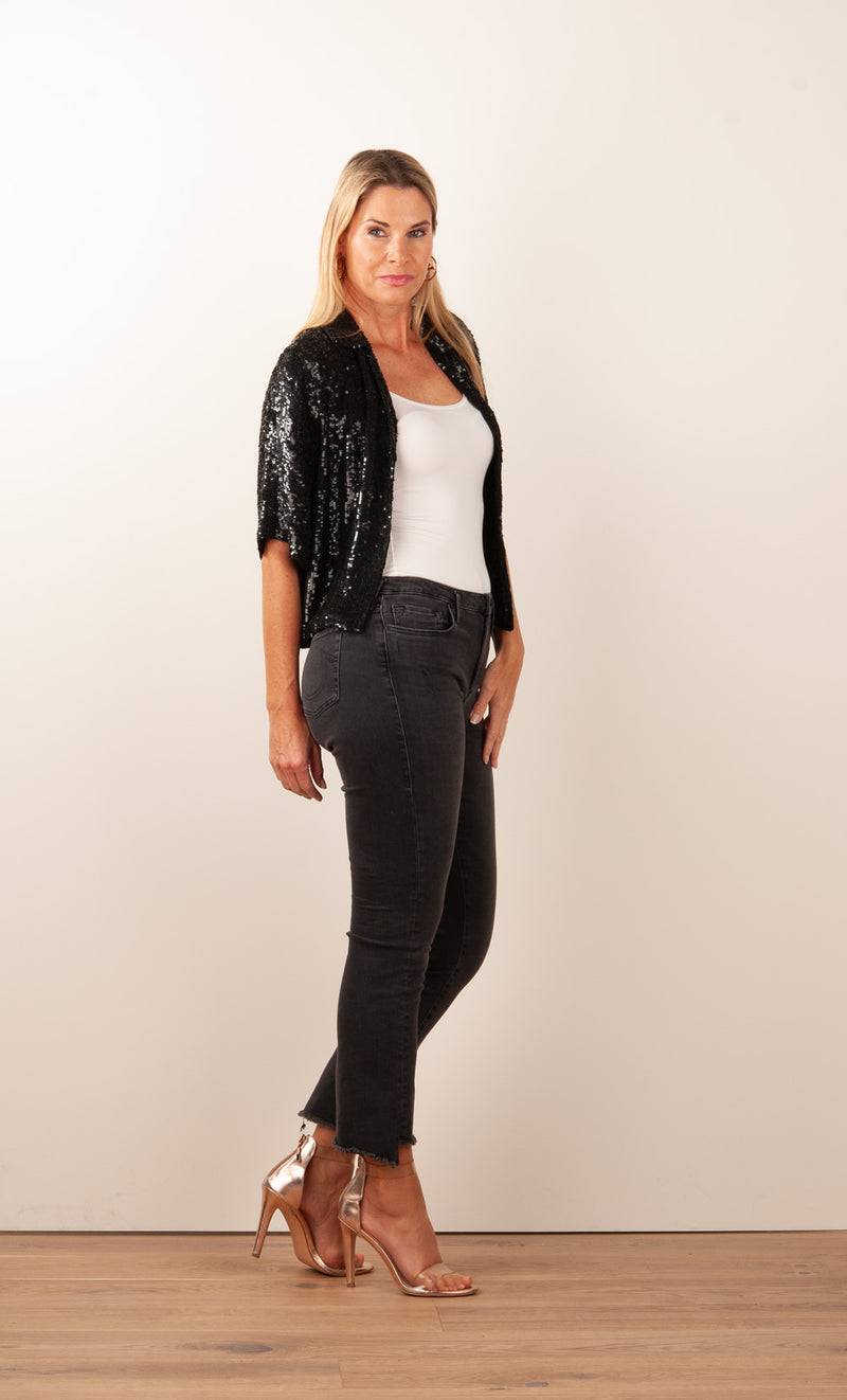 Pailletten Jacke „Glare“ Schwarz Günstig kaufen