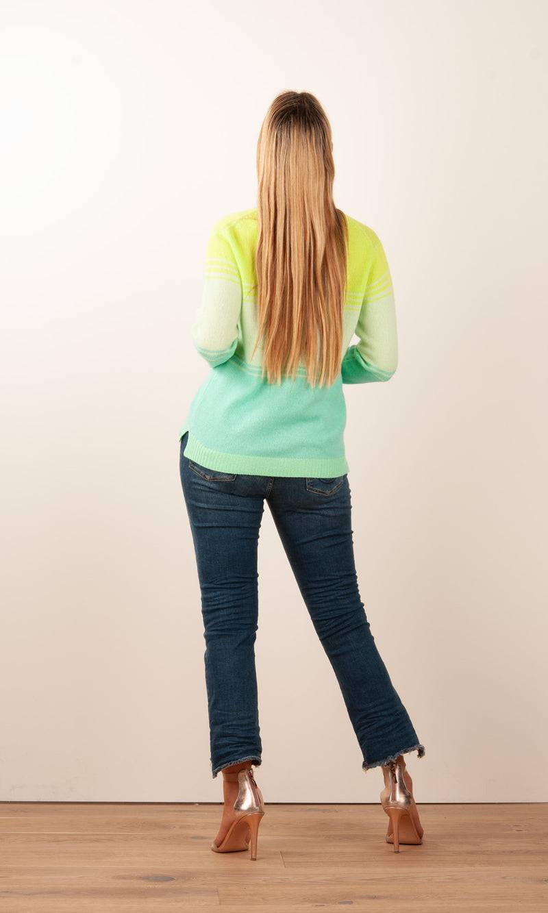 Kitted in Cashmere Kaschmir Pullover Grün Saisonschlussverkauf