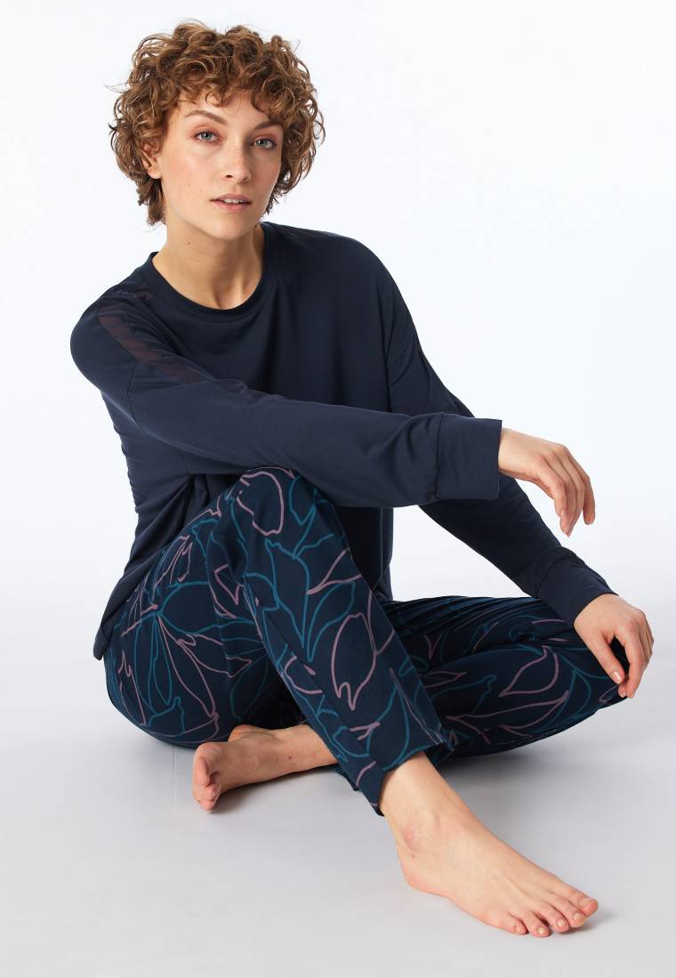 Schiesser Shirt langarm nachtblau - Mix+Relax